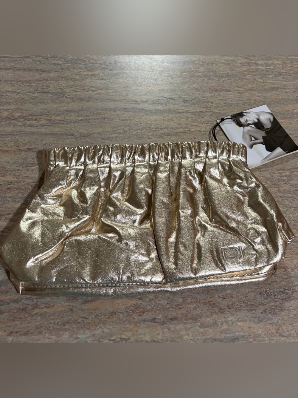 Donna Karan Cosmetics Metallic Gold Clutch